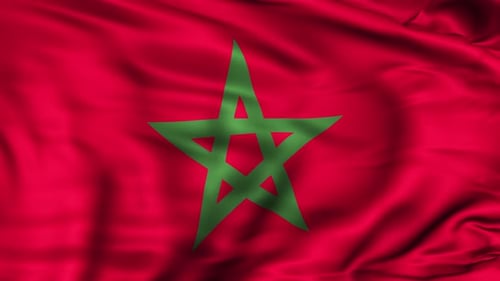 Morocco Flag Waving Realistic Animation