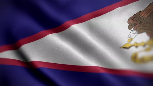 Seamless Looping American Samoa Flag Waving Animation