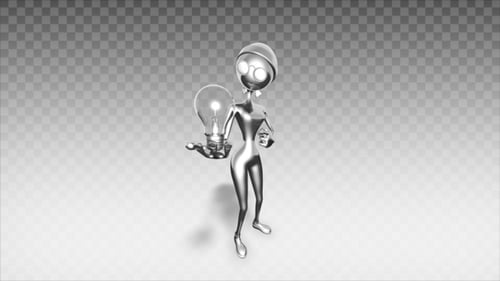 3D-Glühbirne für Damen, Cartoon-Show, Silber
