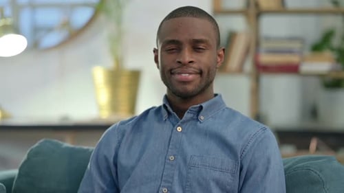 Smiling Adult Man Posing Indoors