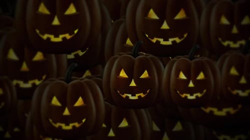 Animated Jack-o'-Lantern Halloween Pumpkins Background Loop