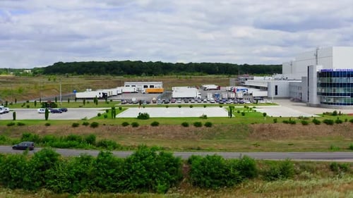Aerial footage of a large industrial complex.