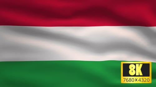 Realistic Waving Flag of Hungary Motion Graphic