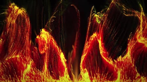 Dynamic Flowing Abstract Fire Particles Background