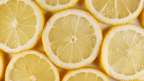Close Up of Fresh Lemon Slices