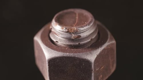 Close Up of Rusty Nut and Screw