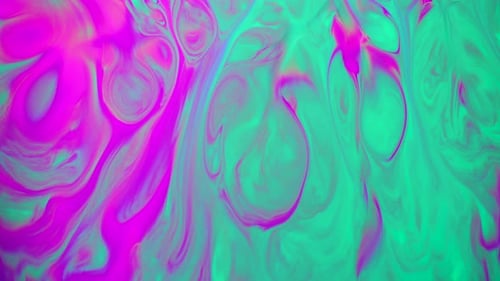 Flüssige rosa und türkisfarbene Farbe