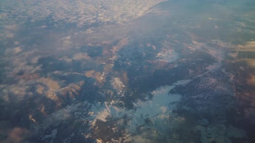 Aerial View of Mountains and Cloudscape
