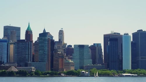 Manhattan Financial District Skyline at Daytime Beautiful Cityscape of New York