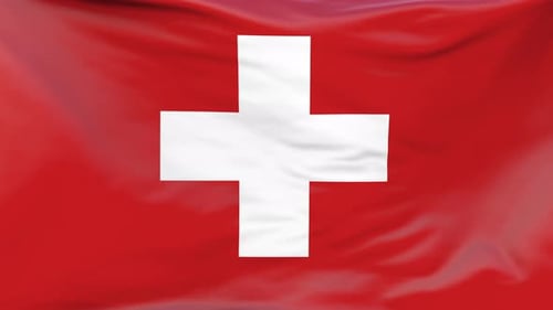 Waving Switzerland Flag Seamless Loop Animation