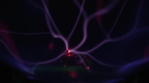 Plasma Ball with Purple and Green Energy Streams