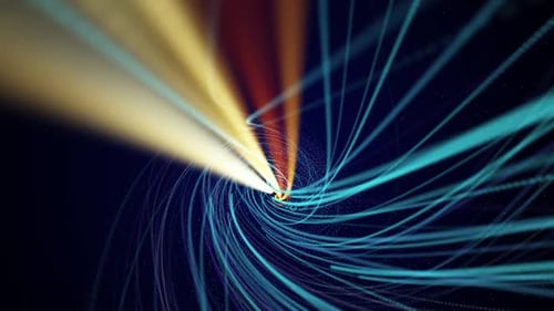 Abstract Flowing Light Trails and Particles Background