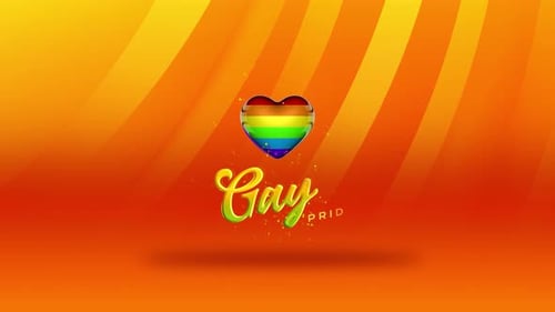 Animated Gay Pride Rainbow Heart Title