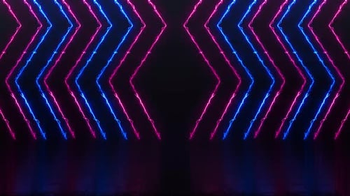 Abstract Neon Glowing Lines Pattern Background Loop