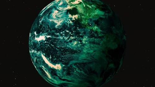 Abstract Green Earth Planet Rotation Loop