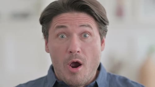 Close up of Young Man with Shocked Expression