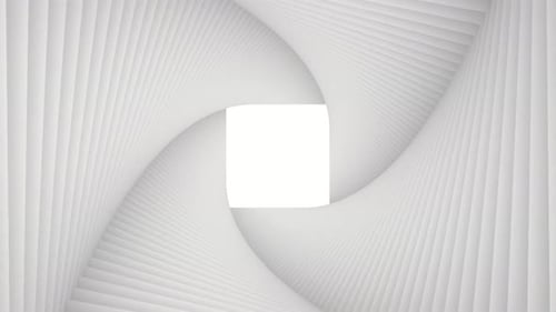 Abstrakte Animation Spiral Effekt Weißer Hintergrund und Rotationsform des weißen Farbwürfels