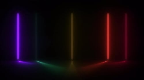Abstract Glowing Neon Lines Looping Background