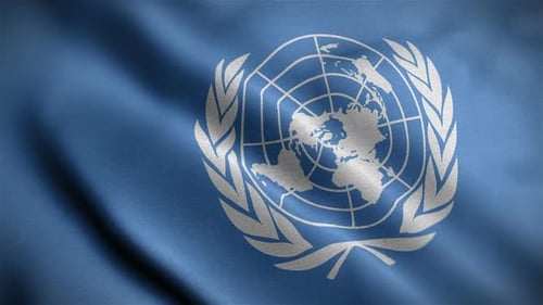 Realistic Waving United Nations Flag Seamless Loop Background