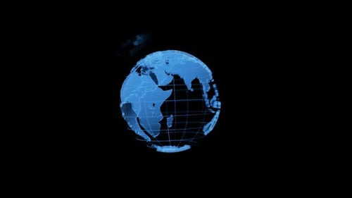 Simple High Technology Blue Earth Globe Hologram Hd