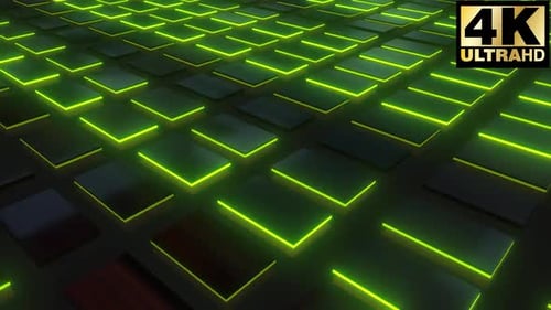 Animated Neon Geometric Grid Pattern Background Loop