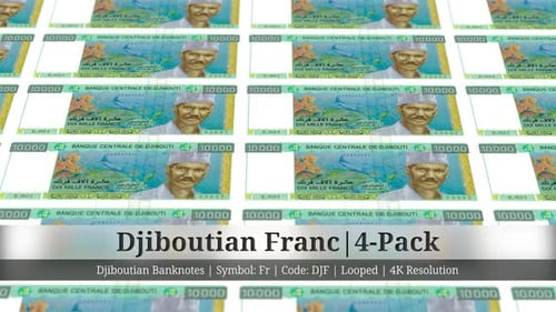 Djiboutian Franc | Djibouti Currency - 4 Pack | 4K Resolution | Looped