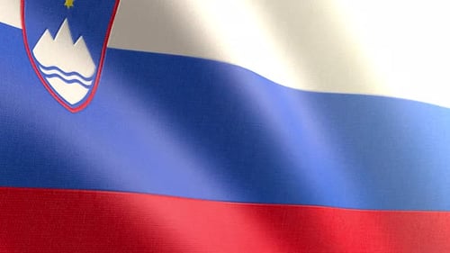 Realistic Waving Flag of Slovenia Seamless Loop Background