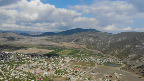 Aerial View of the Valley in Front of the Ridge