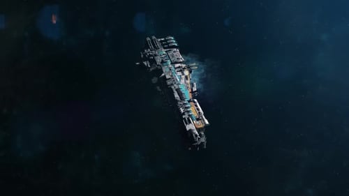 Large Spaceship Adrift After Engine Failure In Deep Space