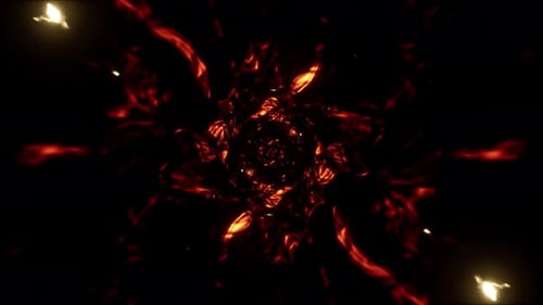 Abstract Flame Sparks Tunnel 4K 03(Wide View)