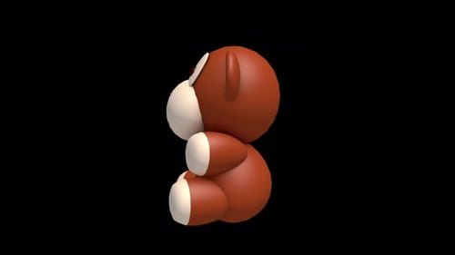 Cute Animated 3D Cartoon Monkey Character Rotating