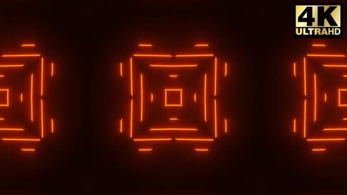 5 Orange Neon Vj Loop Pack