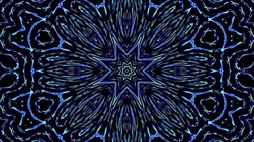 Abstract Neon Geometric Kaleidoscope Loop Background