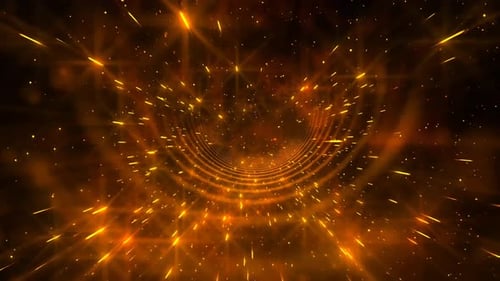 Golden Hyper Space Tunnel Flight Motion Loop Background