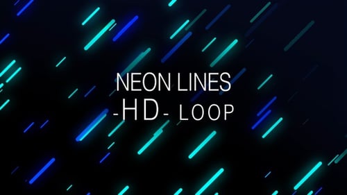 Animated Flowing Neon Lines Abstract Background
