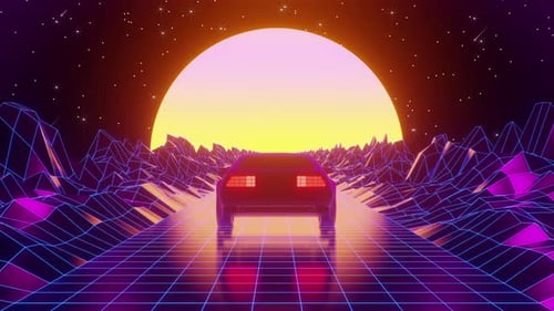 80er Jahre Road To Moon Stars Hd