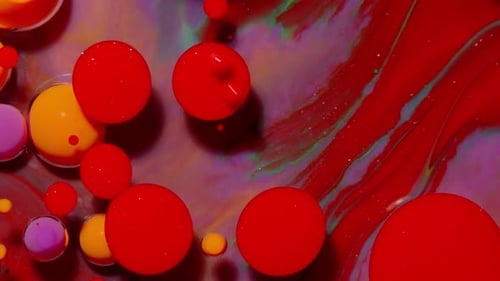 Vibrant Liquid and Bubble Abstract Art