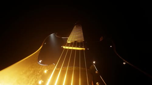 Glowing Electric Guitar Fretboard Camera Reveal