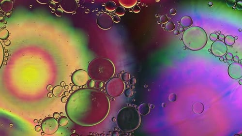 Abstract Multi-Colored Bubbles in Liquid Close Up