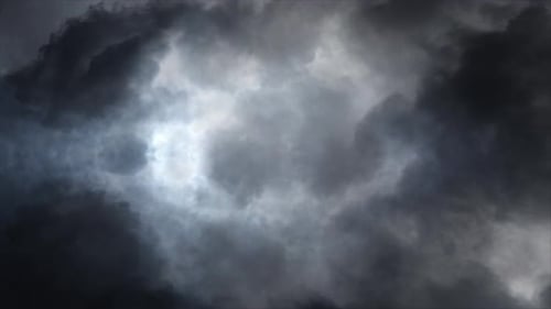 4k Gewitter, wolkige Bedingungen bei Regen