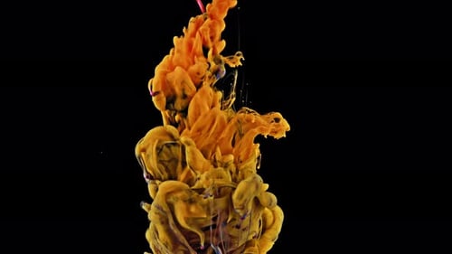 Colorful Inks Mixing Slowly in Water