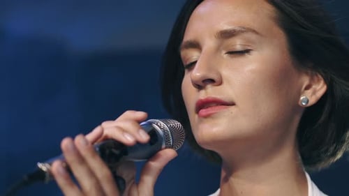 Close Up Of Woman Performing On Stage