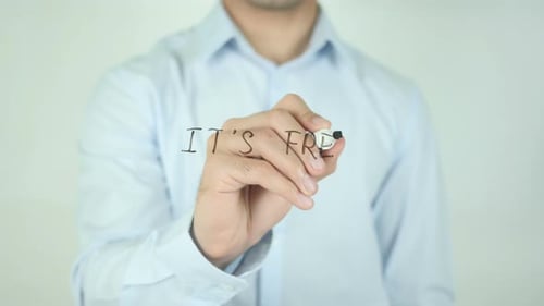 Man Writes It's Free With Black Marker