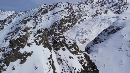 Winter drone flight over Mestia`s mountains in gerorgia.
Tetnuldi Ski Resort next to Uschba and Tet