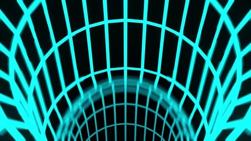 Wireframe Glow Tunnel