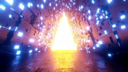 Glowing Cyber Tunnel Abstract Light Portal Animation