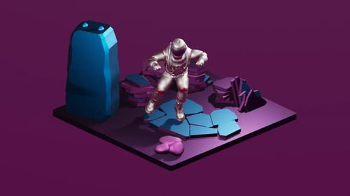 Astronaute essayant de flotter sur la lune