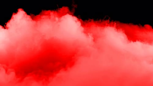 Red Smoke Clouds on Black Background