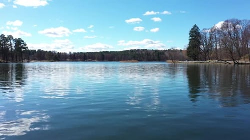 Drone Flight Above The Lake