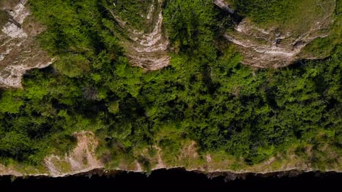 View From Above on the Rocky Mountain and the Shore. Summer Nature in the Central Strip of Russia